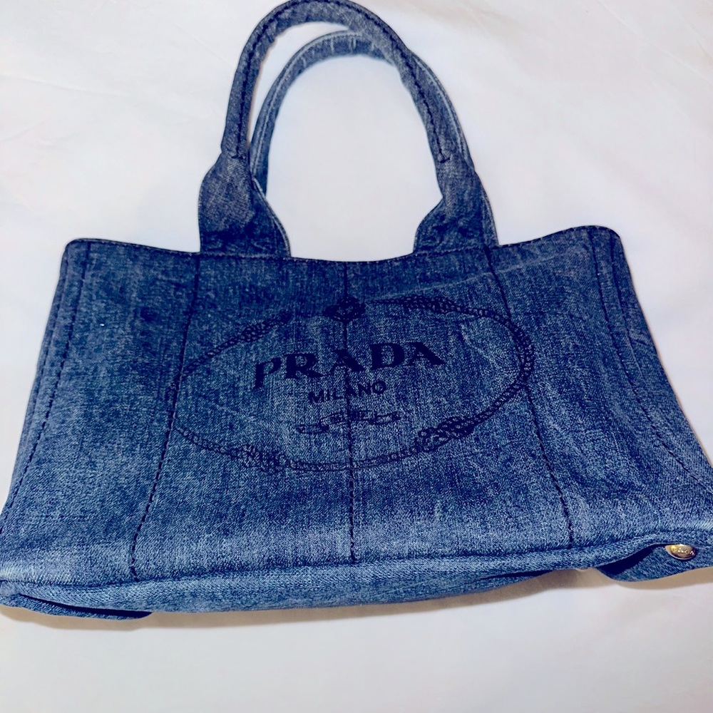 Prada Canapa Denim Tote Bag
